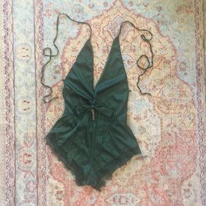 Emerald Green SHEIN satin romper szS